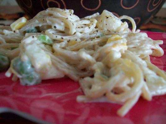 spaghetti salade met coquilles