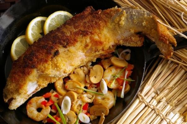 garnalen gevulde forel.