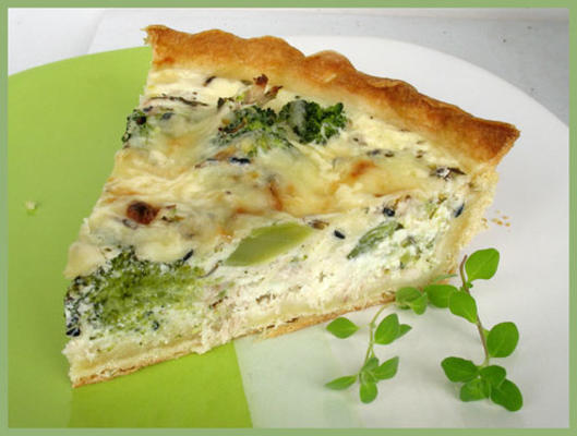 gekruide kip en broccoli quiche