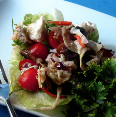 champignon, tomaat en artisjok salade - vetarm