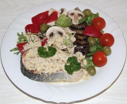zalm met venkel en cognac saus
