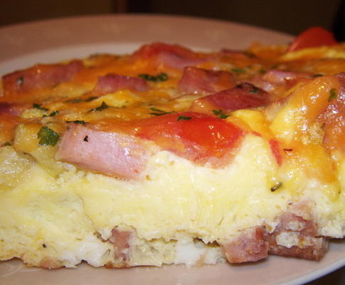 gekruide ham en cheddar frittata