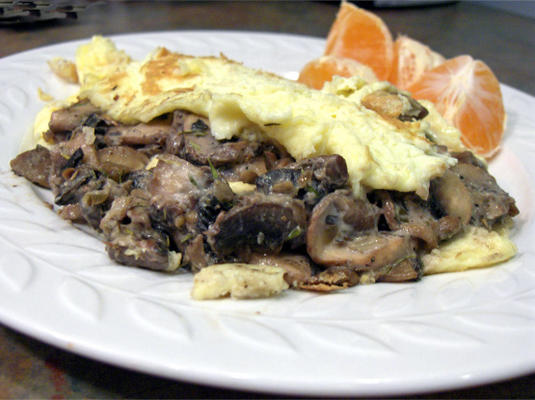 omelet met champignons voor één