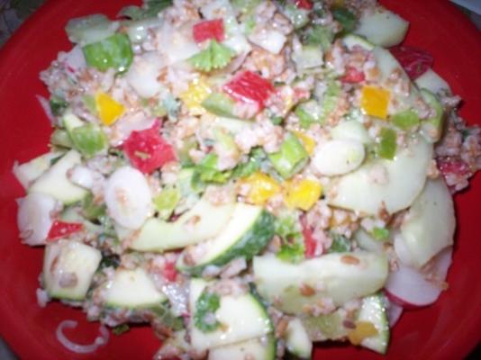 groente-bulgur salade met karnemelk dressing