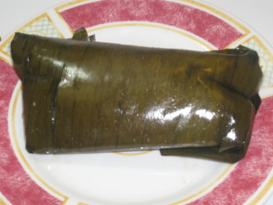 nacatamales (elke centrale groep tamales uit een bananenblad)
