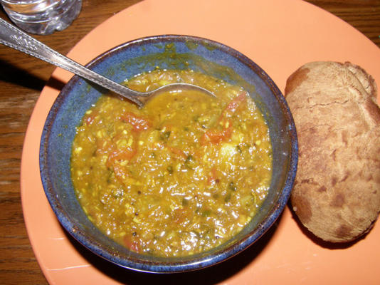 pittige linzen-kokos curry / soep