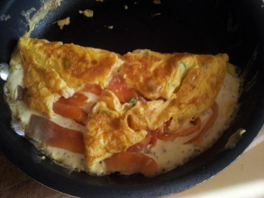 gerookte zalm omelet met kruiden