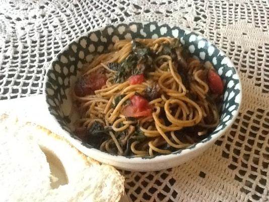 snelle spinazie en pasta