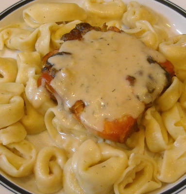 verse, geroosterde zalm met pittige tortellini