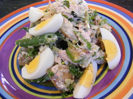 salade van aardappelen, tonijn en eieren (21-daagse wonder dieet: dag 2)