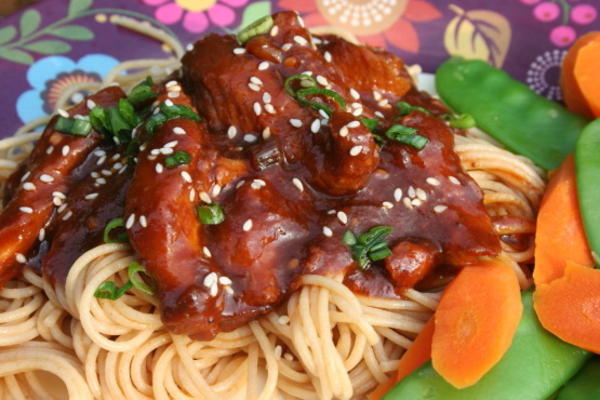 crock pot oosterse kalkoen pasta