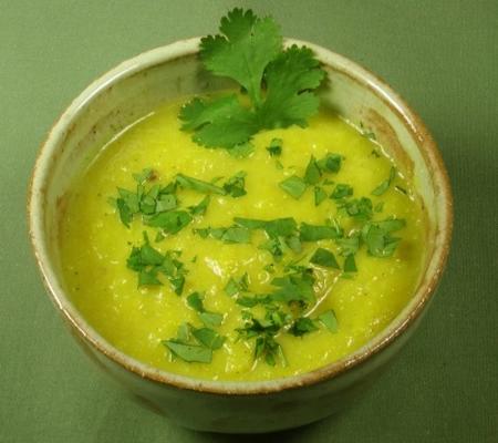 gekoelde gekruide geel-squash soep