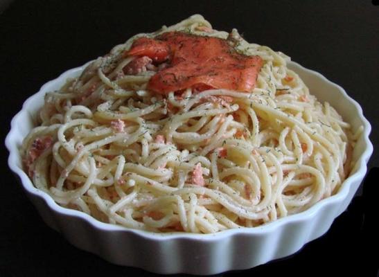 pasta met gerookte zalm en room