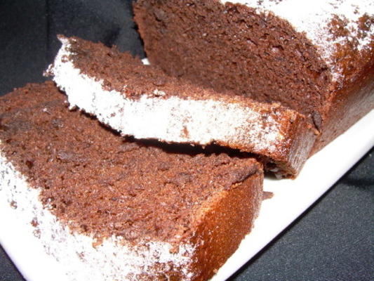 weelderige chocolade cake met laag vetgehalte