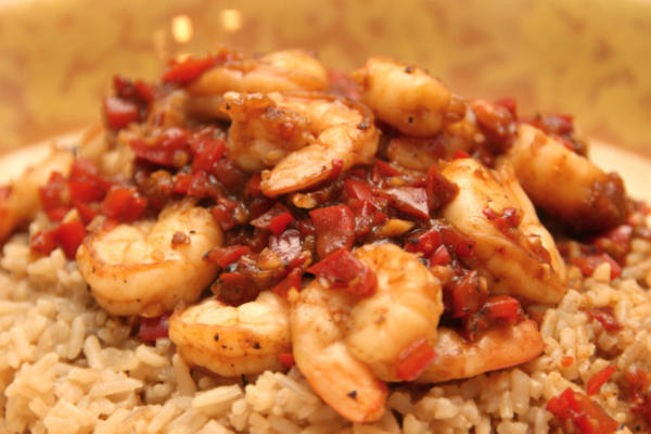 Thaise rode pepergarnalen