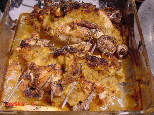 kippenborst gevuld met ananasvulling