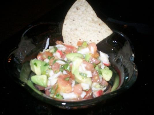 zuidwestelijke salade van krabsalsa
