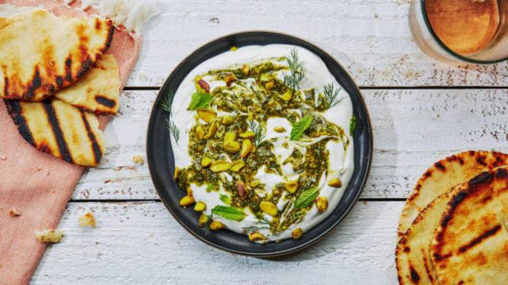 pistachio mint labneh dip