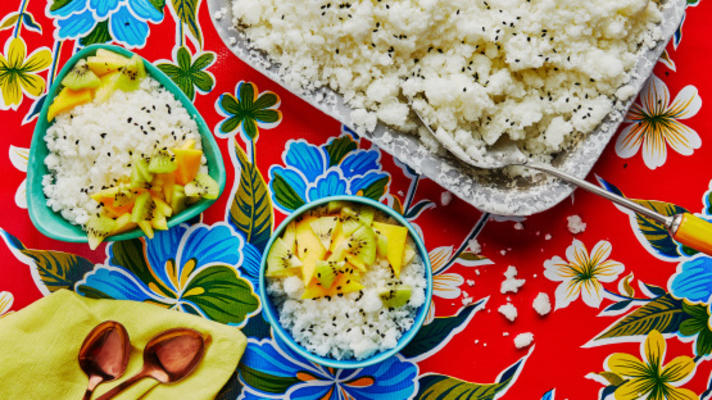 horchata granita met kiwi, mango en ananas