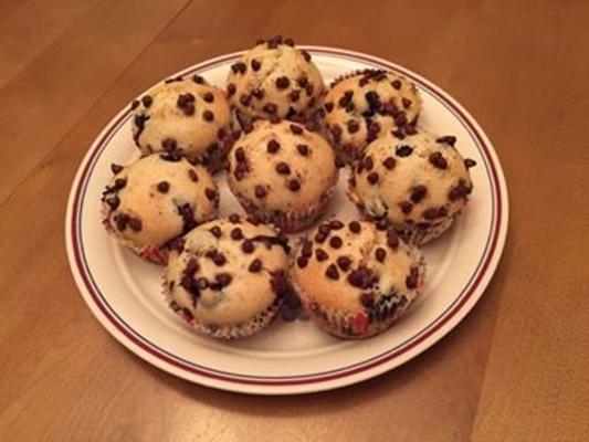 veganistische bosbessen chocoladeschilfermuffins