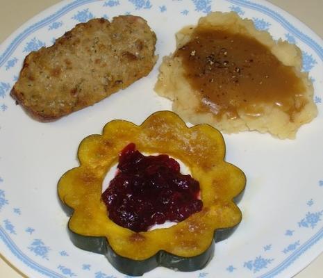 kalkoen en vulling brood