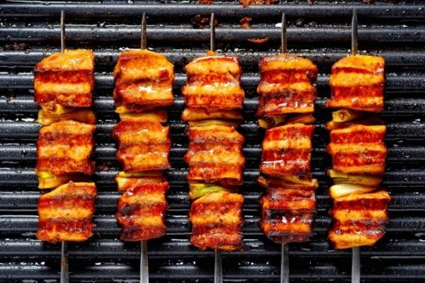 Koreaanse tofu en prei bbq