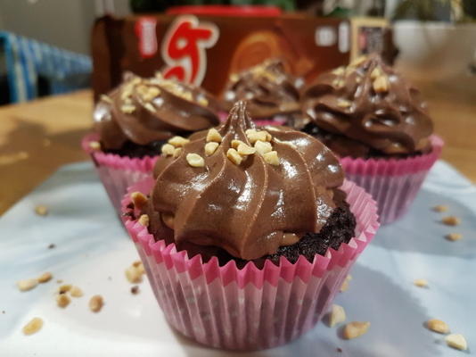 chocolade rolo brownie cupcakes