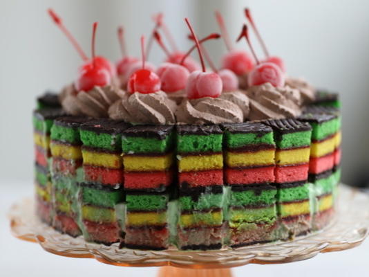 regenboog koekje ijs taart