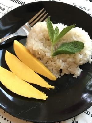 Thaise kokosrijst met mango's