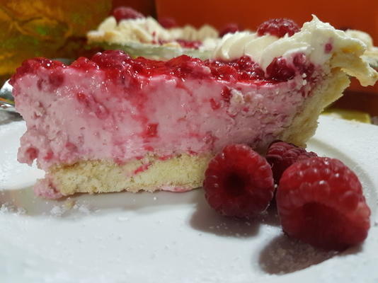 frambozenvlok met witte chocoladeroom