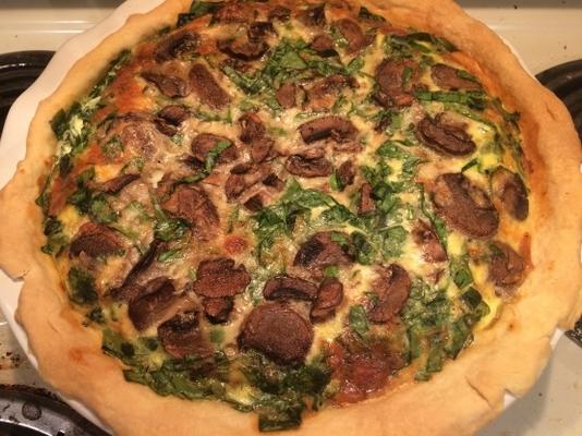 spinazie en champignon quiche met boterkorst helemaal opnieuw