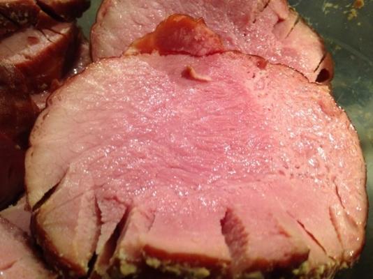 gerookte ham zonder been met dijon-saus in crockpot