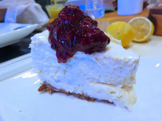 mijn favoriete recept van vanille-cheesecake met zuurdesem-topping