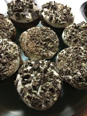 chocolade-munt cupcakes