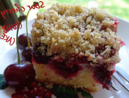 sour cherry crumb cake