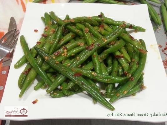 groene garlicky bonen roerbakken