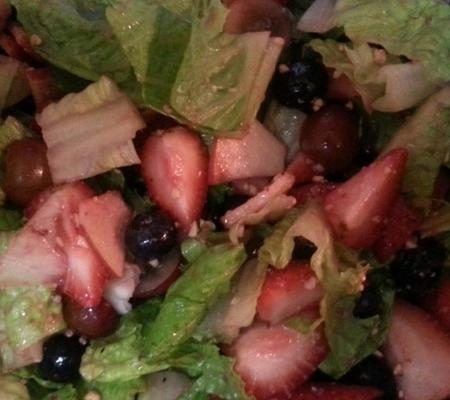 fruit en bessen salade op romaine