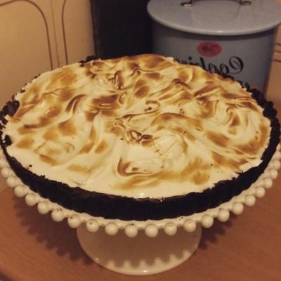 chocolade meringue taart.