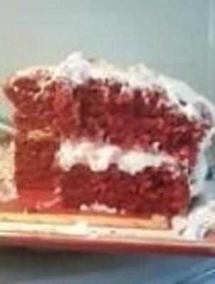 rood fluwelen cake met roomkaas glimmertjes