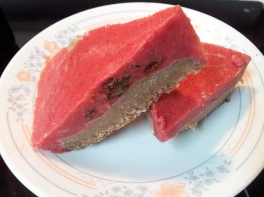 rauwe aardbeikaastaart - veganistisch
