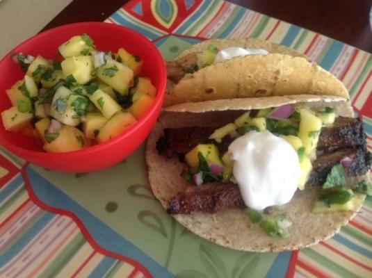 citrusrok steak en ananas salsa