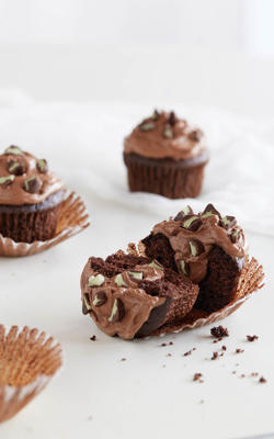 gevulde chocoladekoekjes met munt gevuld, heerlijk, en handelswaar;