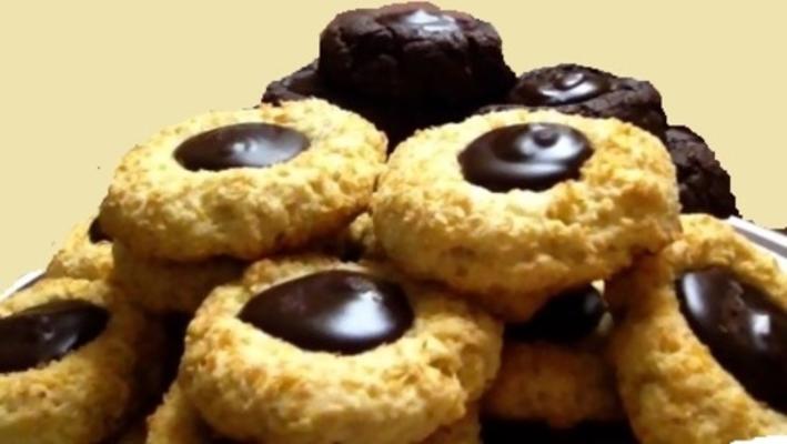 thumbprint cookies chocolade gevulde mokka en kokosnoot makkelijke si