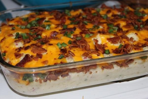 geladen gebakken rode aardappelpuree