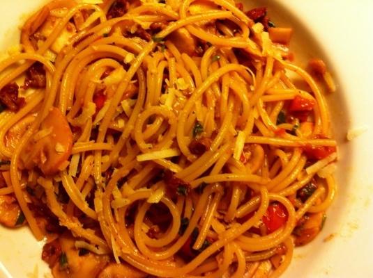 tomaat-basilicum-pancetta pasta