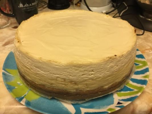 perfecte cheesecake met zure roombovenste laagje