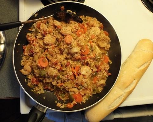 diner met garnalen en rijst