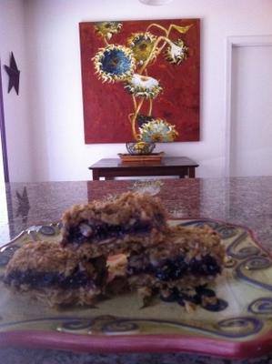 Chewy triple-berry havermout squares