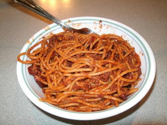 pittige chipotle chili-spaghetti