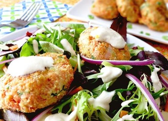 zalmkroketensalade (glutenvrij)